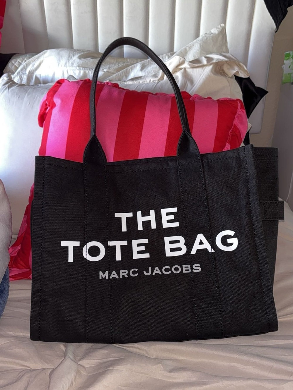 Marc Jacobs Black Canvas Tote with White Logo